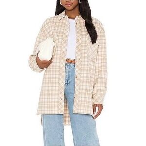 l'academie (REVOLVE) Oversized Shacket Size Medium Fall Streetwear Button‎ Up
